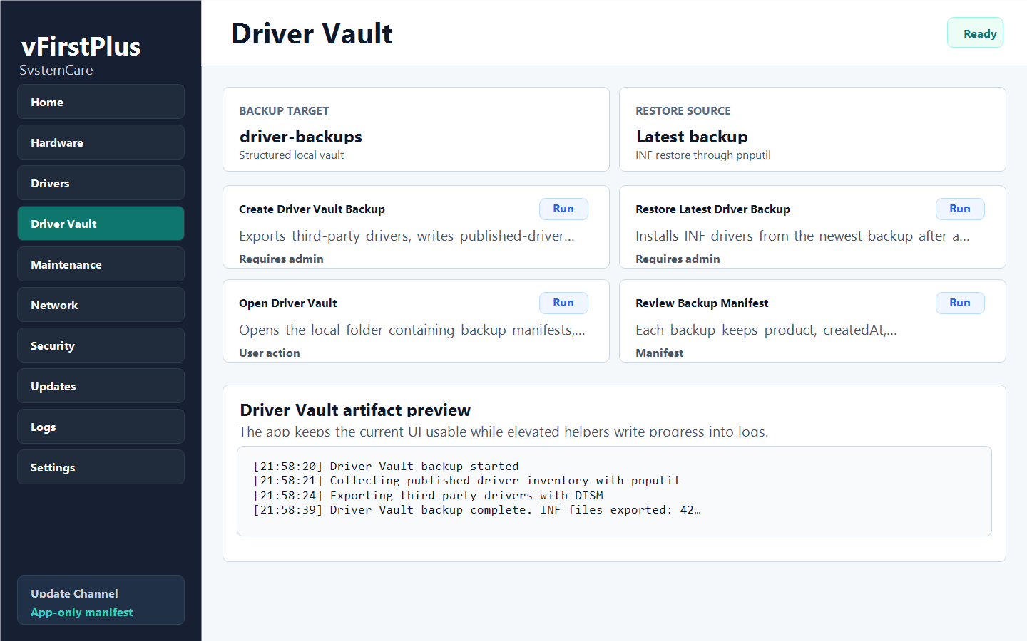 Driver Vault screenshot